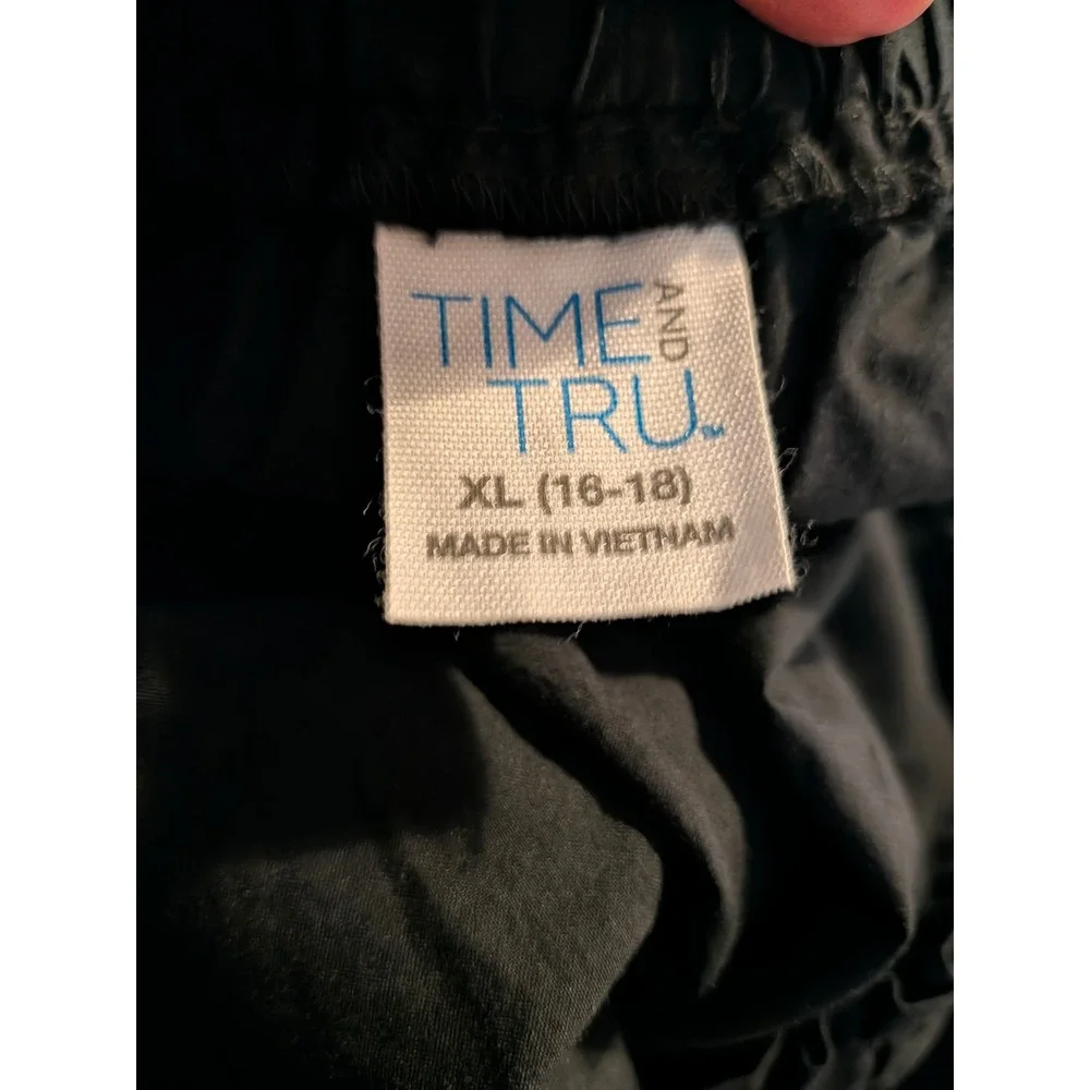 NWT Womens XL Black Eyelet Trim Midi Skirt with Pockets Cottagecore Time and Tru - Picture 5 of 7